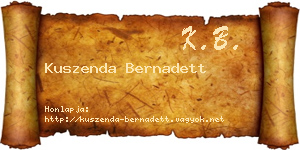 Kuszenda Bernadett névjegykártya