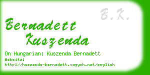 bernadett kuszenda business card